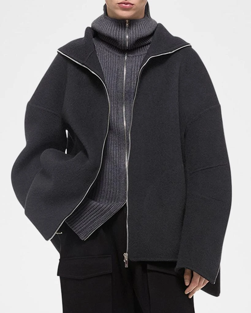 Helmut Lang Men's Cocoon Zip-Up Wool Overshirt 5