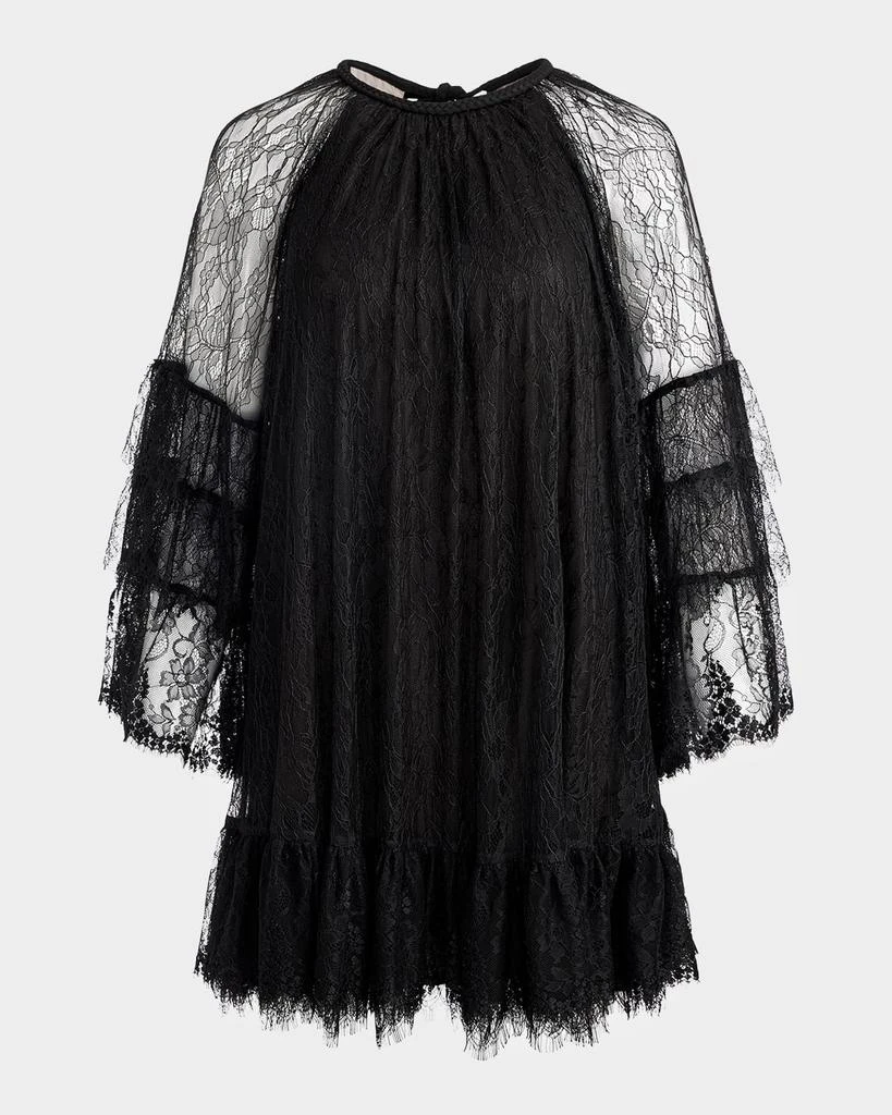 Alice + Olivia Delia Ruffle Angel-Sleeve Tunic Dress 1