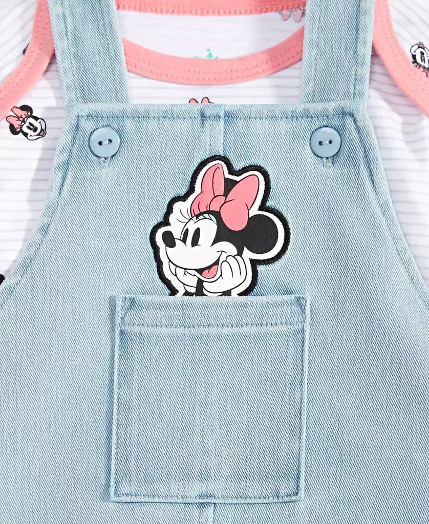 Disney Baby Girls Minnie Mouse Bodysuit & Overalls Set 7