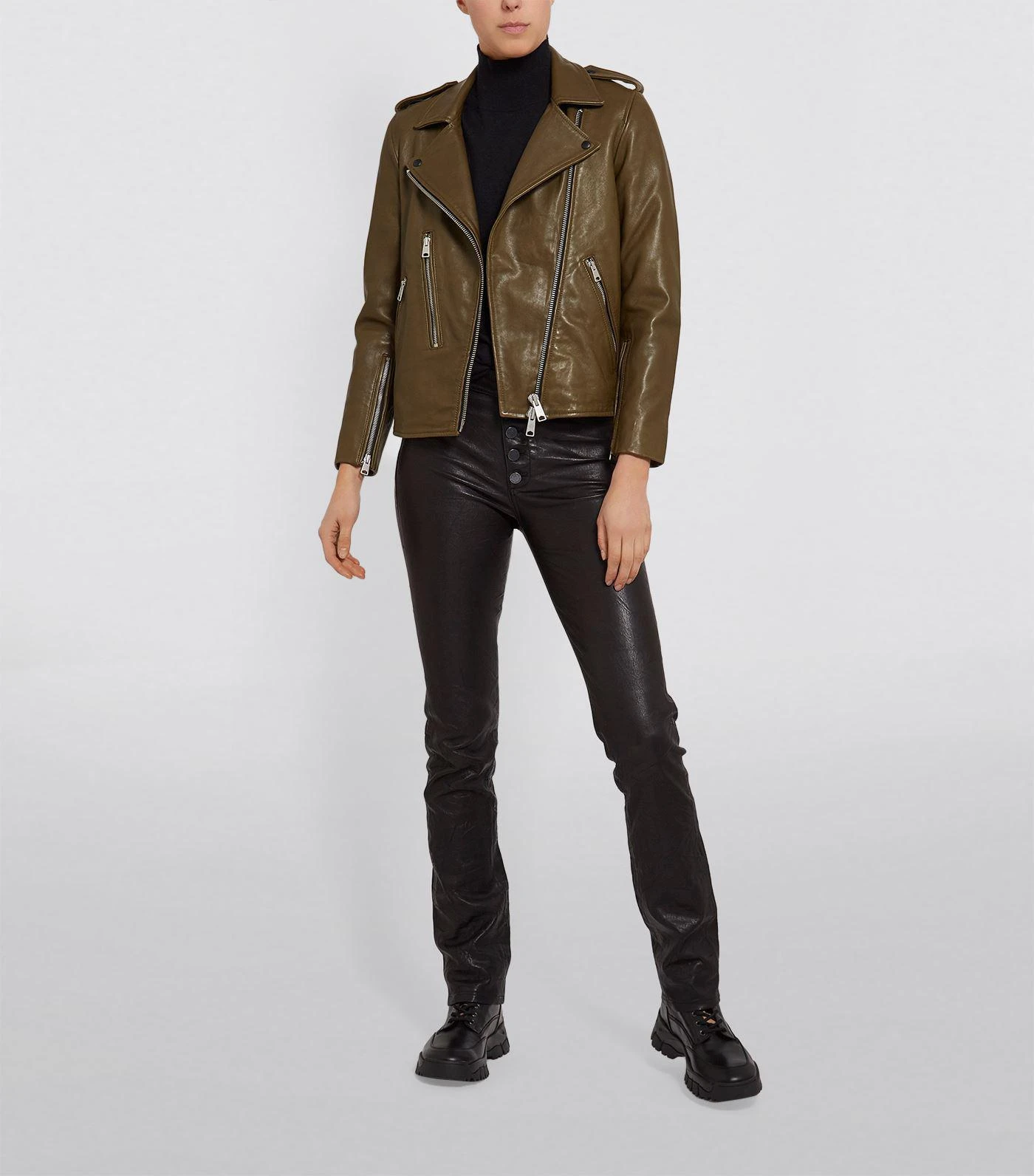 ALL SAINTS Elva Leather Jacket 4