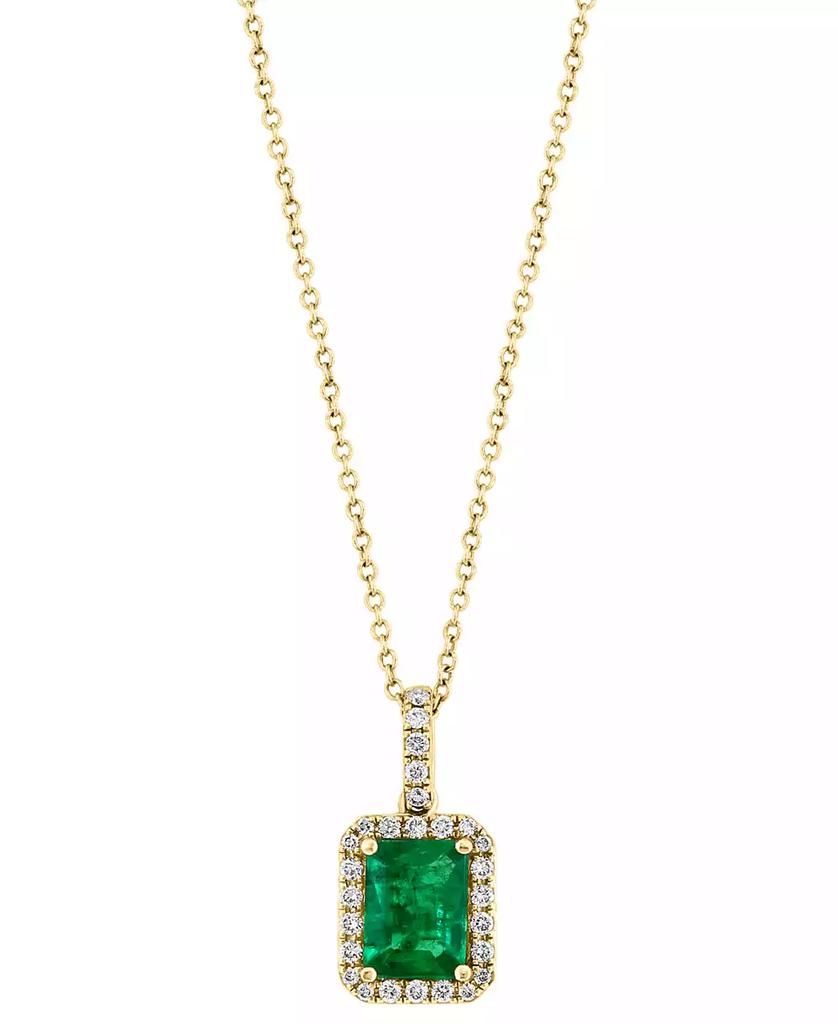 Effy EFFY® Emerald (1-3/8 ct. t.w.) and Diamond (1/4 ct. t.w.) Pendant Necklace in 14k Gold or 14k White Gold, Created for Macy's