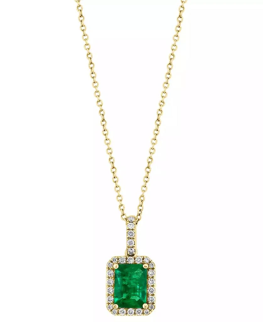 Effy EFFY® Emerald (1-3/8 ct. t.w.) and Diamond (1/4 ct. t.w.) Pendant Necklace in 14k Gold or 14k White Gold, Created for Macy's 2