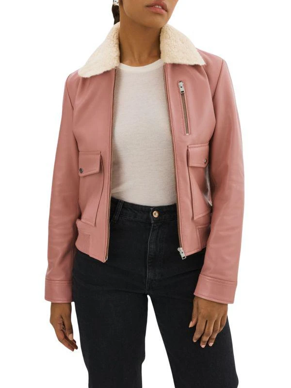 LaMarque Klemence Lambskin Leather Aviator Jacket 1