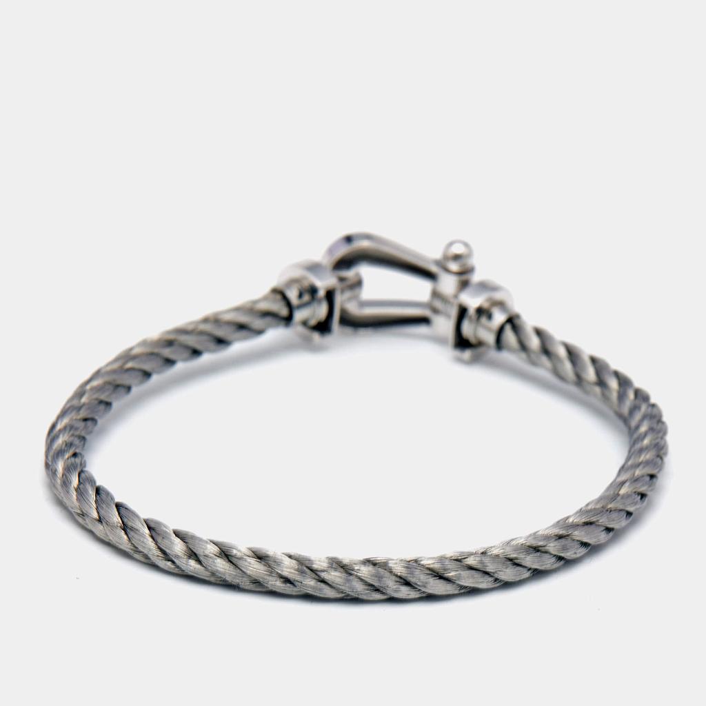 Fred Fred Force 10 18k White Gold Steel Cord Bracelet 18