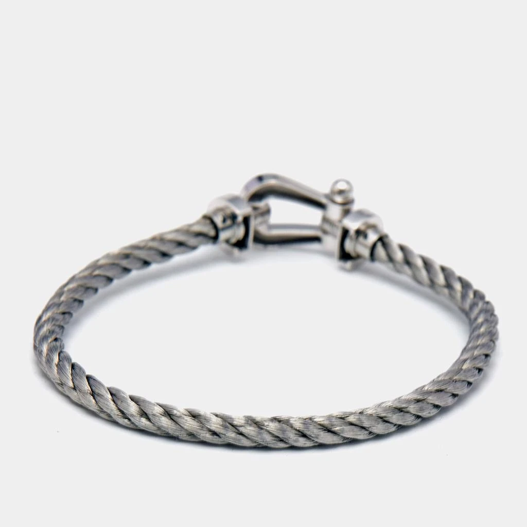 Fred Fred Force 10 18k White Gold Steel Cord Bracelet 18 1