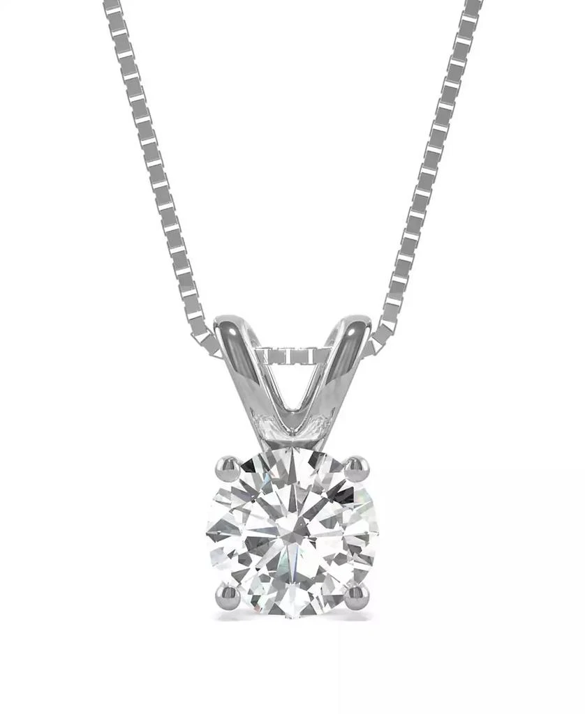 Charles 
Colvard Moissanite Solitaire Pendant 1 ct. t.w. Diamond Equivalent in 14k White or Yellow Gold 1