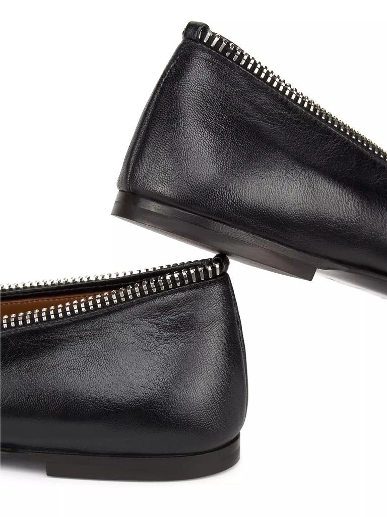 Giuseppe Zanotti Amanda Zipper-Detailed Leather Ballet Flats 6