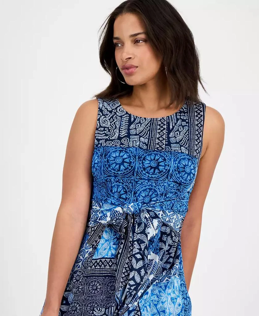 Robbie Bee Petite Printed Tie-Waist Sleeveless Dress 3