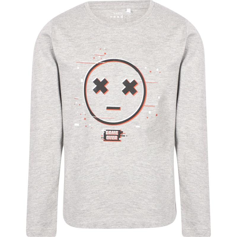 NAME IT® Game over print long sleeved t shirt in grey