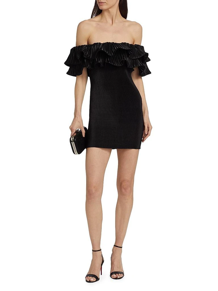 puff skirt mini dress Ivory Puff Sleeve Mini Dress with 3D Floral Embellishments M
