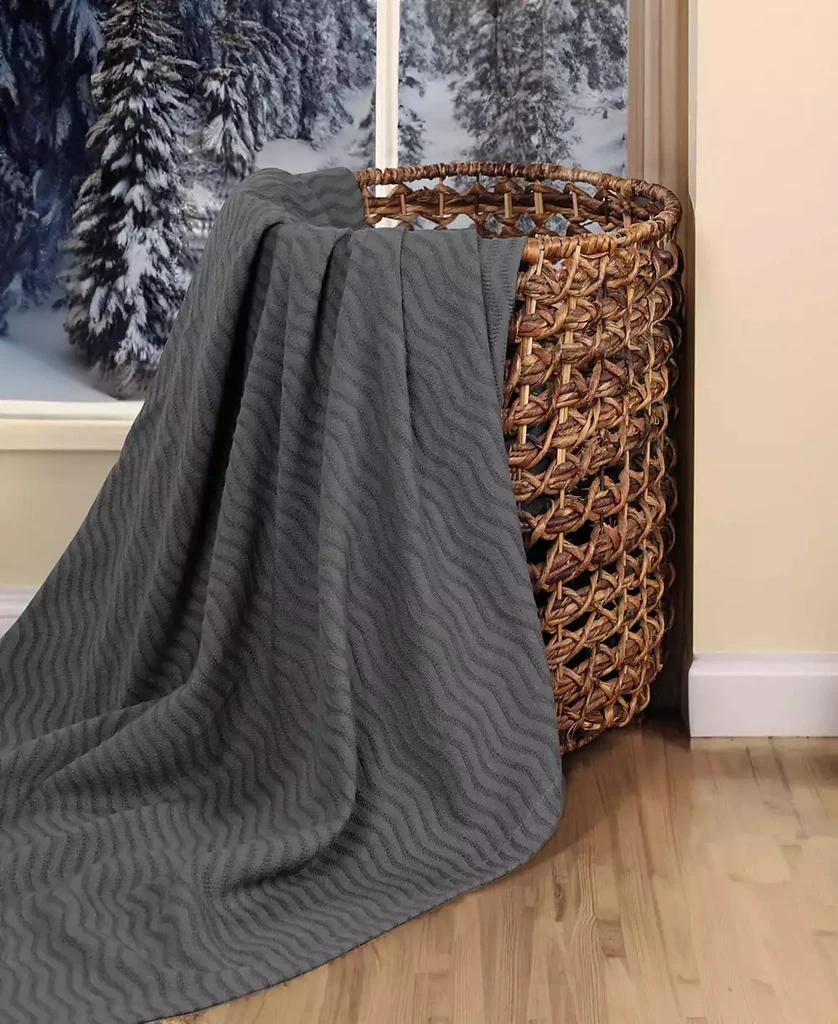 Superior Jena Cotton Textured Chevron Lightweight Woven Throw, 50" x 60" 5
