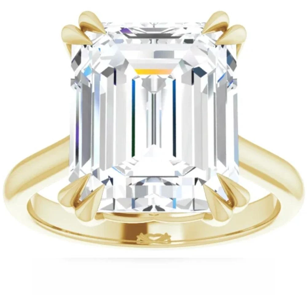 Pompeii3 Certified 5.02Ct Emerald Cut Diamond Designer Engagement Ring Lab Grown 14k Gold 1