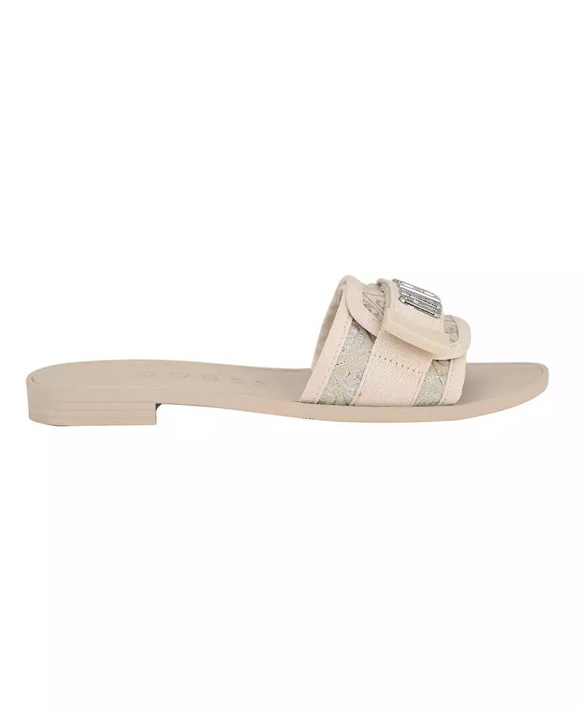 GUESS Women's Elyze Quattro G Slip-On Slide Flat Sandals