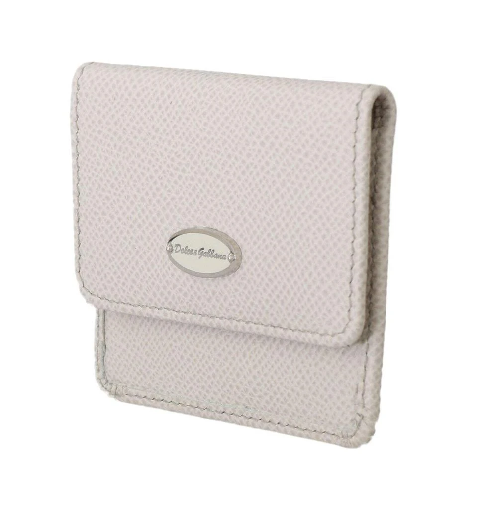 Dolce & Gabbana Dolce & Gabbana White Dauphine Leather Holder Pocket Wallet Condom Case 2