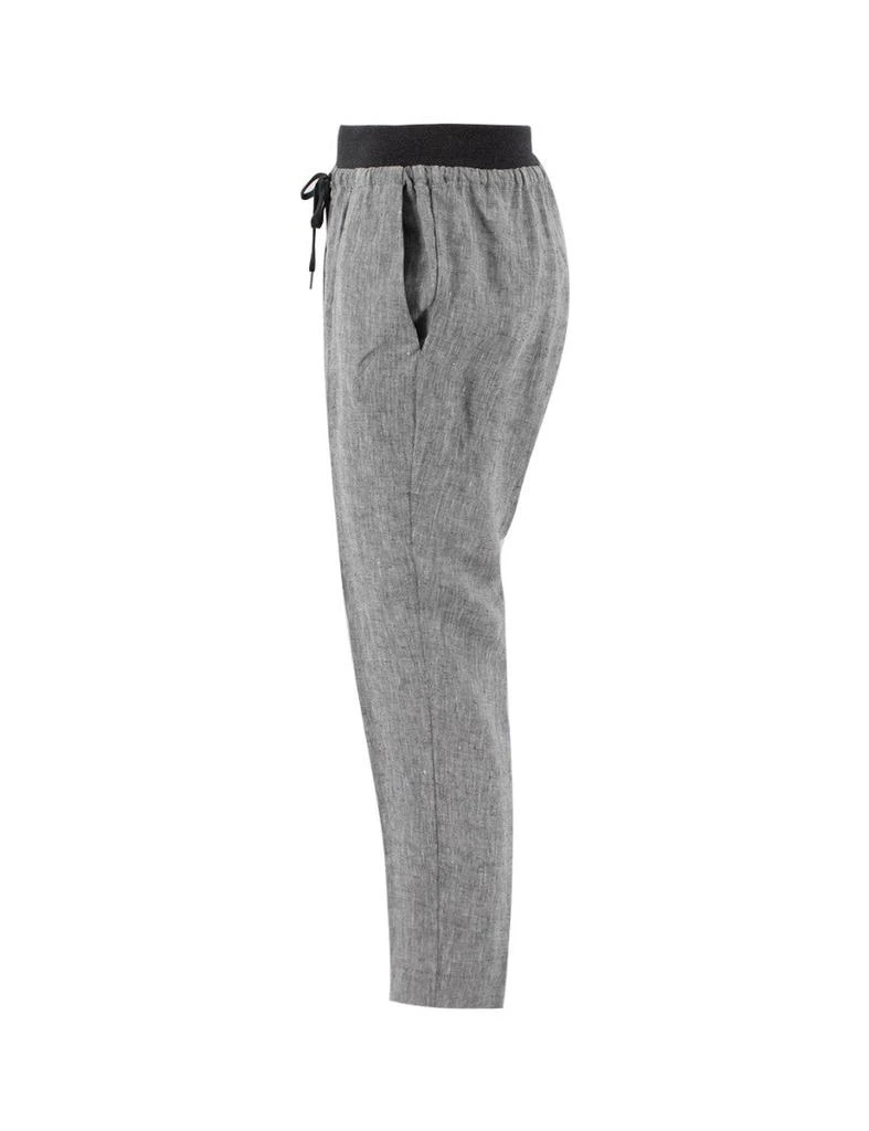 Le Tricot Perugia Light Grey Mel Dark Grey Linen Trouser 2