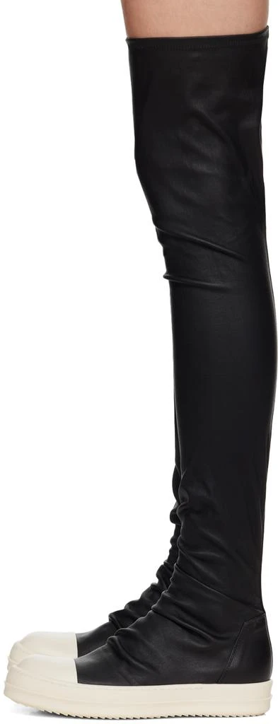 Rick Owens Black Porterville Knee High Stocking Sneaks Boots 3
