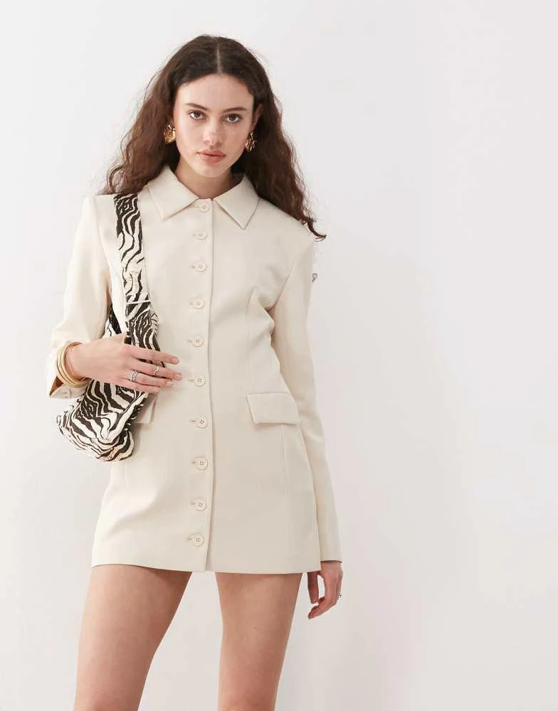 Lioness Cheri structured button front tailored blazer mini dress in cream   On Sale Now with Up to 60% Off | Discover Exclusive Deals & Savings at  BeyondStyle  Authentic Lioness Home|women