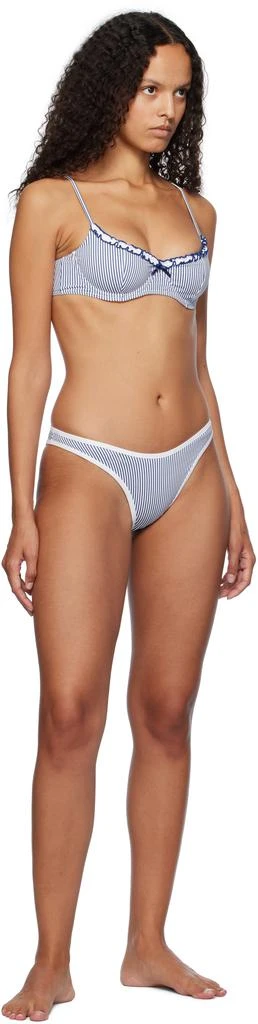 Frankies Bikinis Blue & White Cola Striped Underwire Bikini Top 4