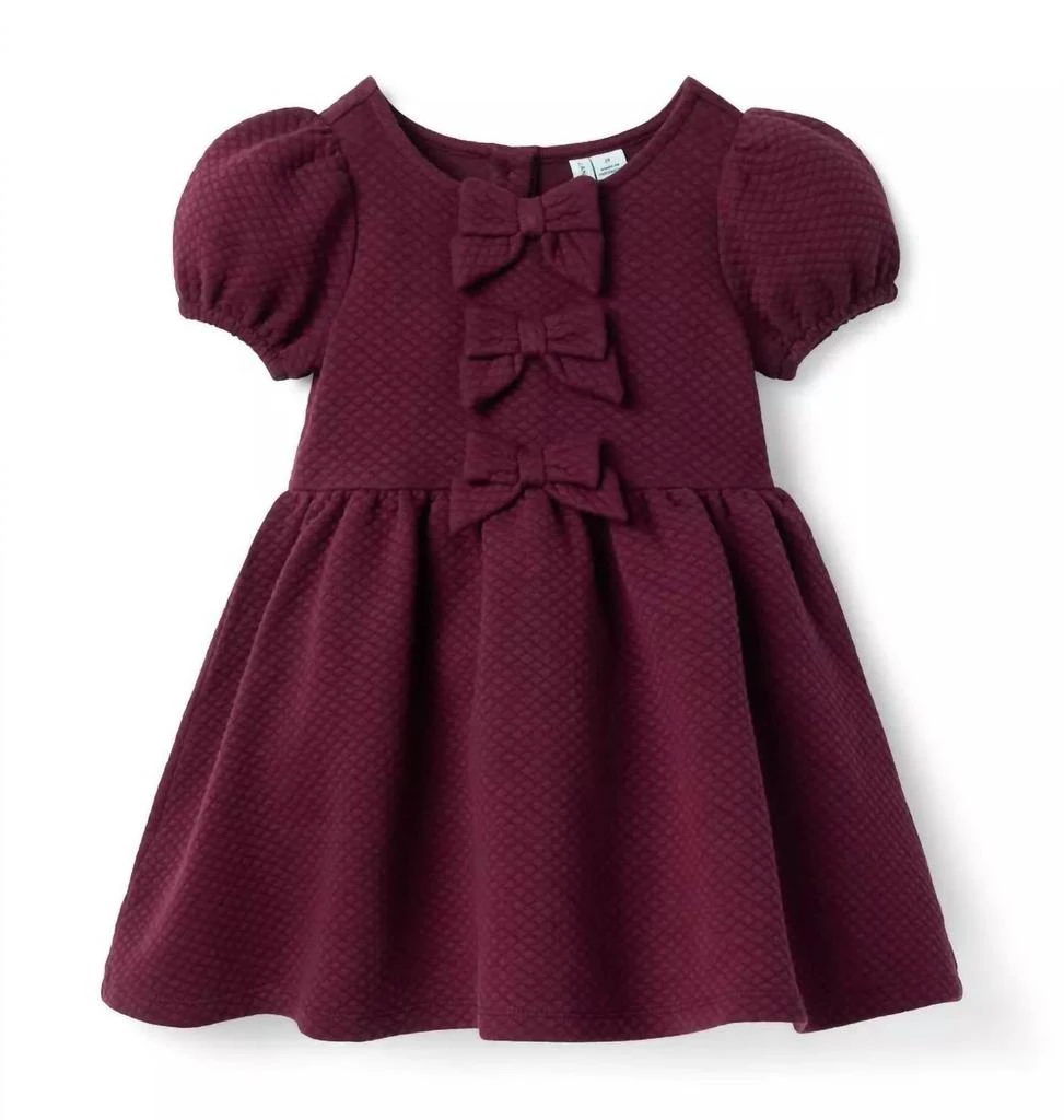 janie and jack red bow dress Janie And Jack Victorian Holiday Knit Bubble Red Bow Dress Girl 4 4T