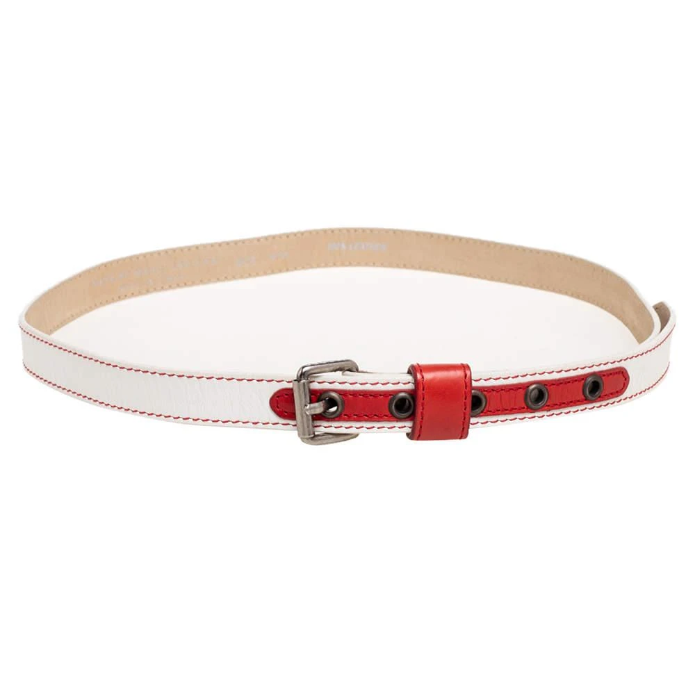 Marc Jacobs Marc by Marc Jacobs White/Red Leather Buckle Belt S/M 1