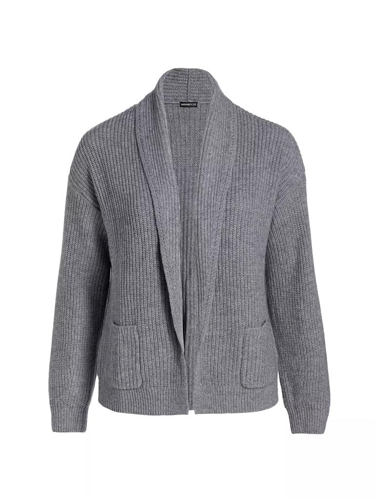 Minnie Rose Ribbed Cashmere-Blend Cardigan