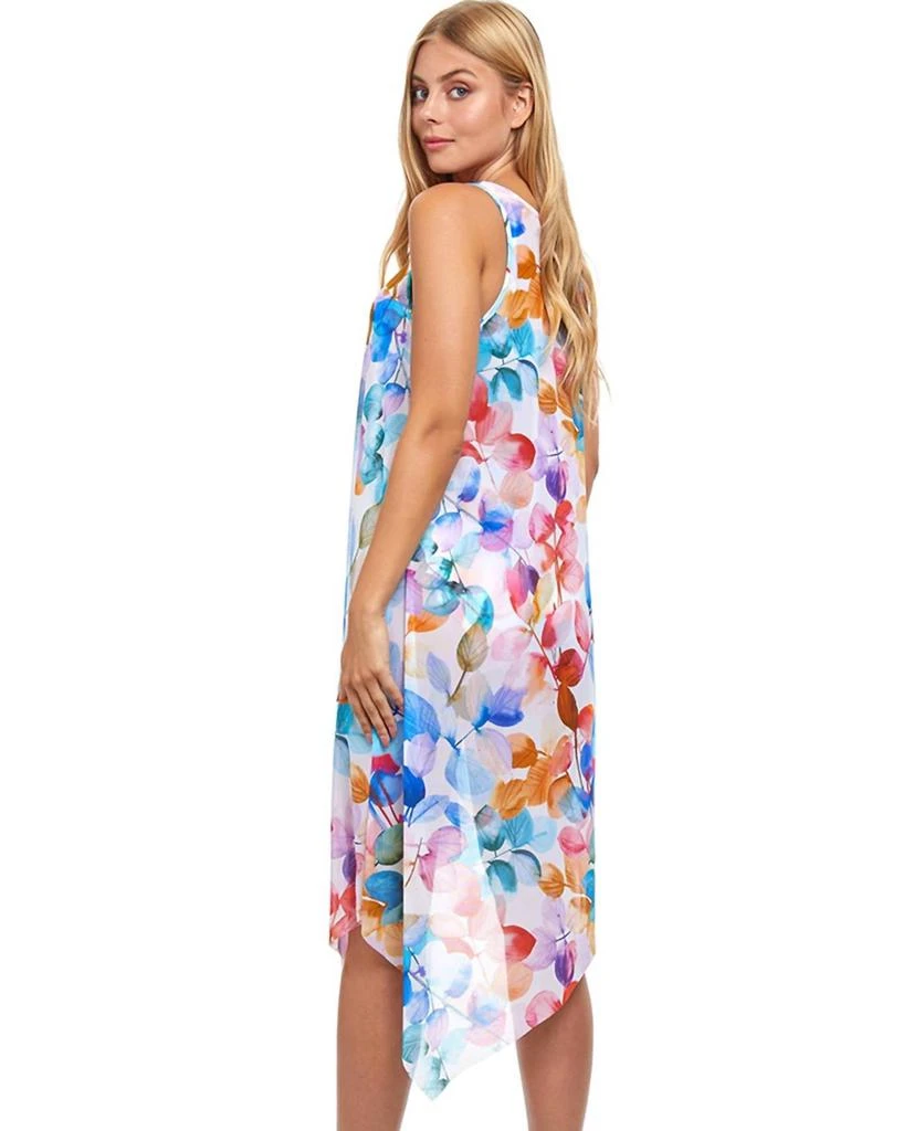 Profile by Gottex Asymmetrical Round Neck Cover Up Dress In Color Rush White 3
