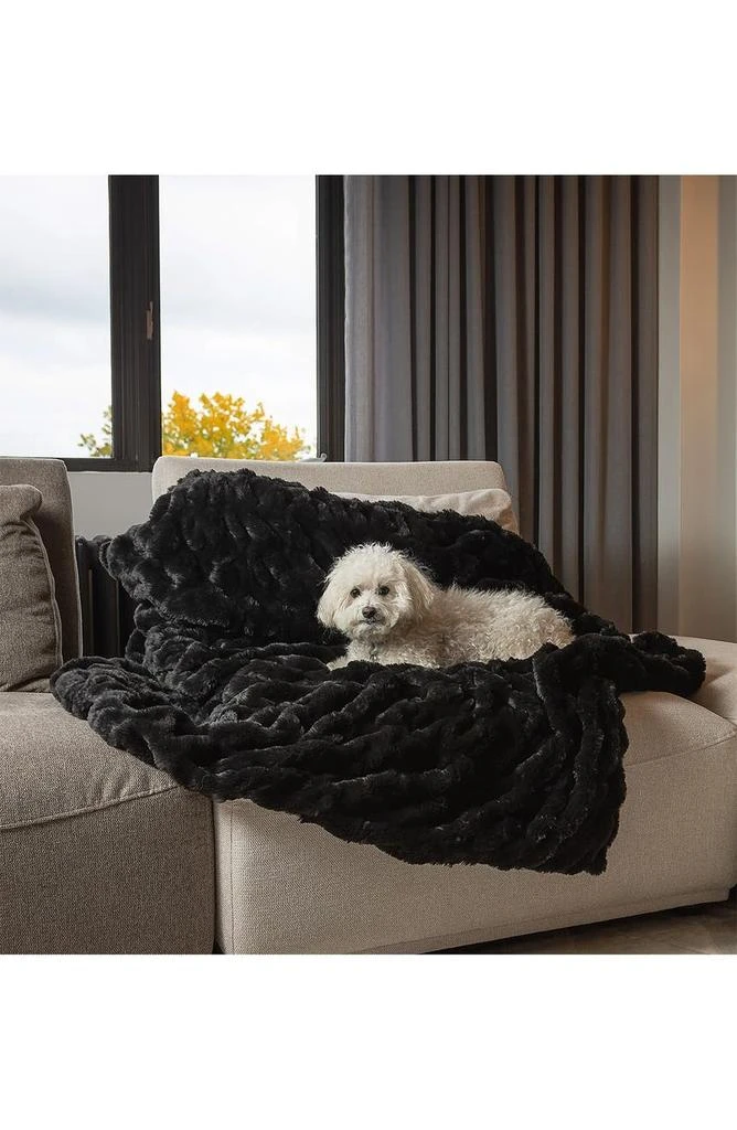 LUXE Faux Fur Throw - 50" x 60" - Black 3