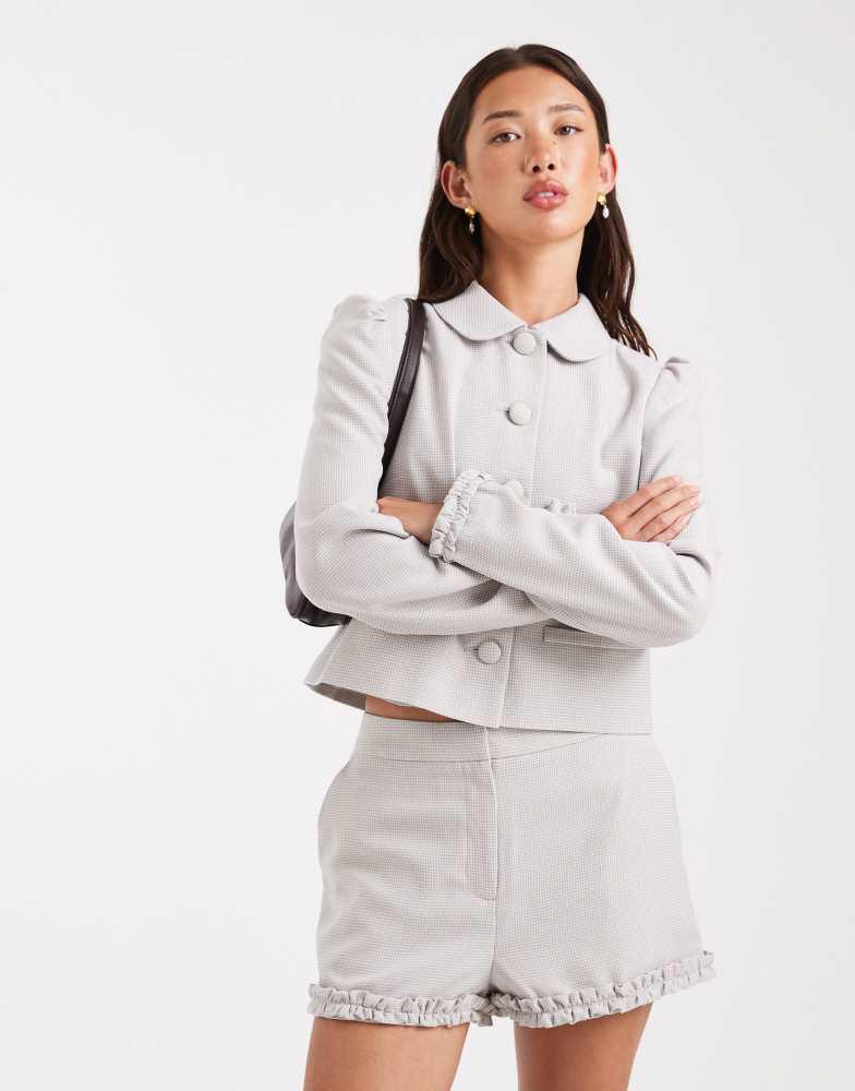 Miss Selfridge Miss Selfridge tailored shorts co-ord in grey