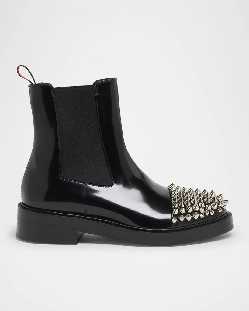 BRAND NEW Christian Louboutin Men’s Black Leather Studded Chelsea Boots Melon Spikes leather Chelsea boots in black - Christian  main image 3