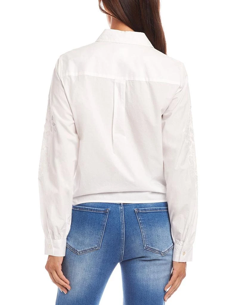 Karen Kane Embroidered Tie Front Shirt 2