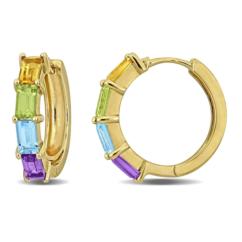 Mimi 
Max 2 1/2ct TGW Multi-Gem Hoop Earrings in Yellow Plated Sterling Silver