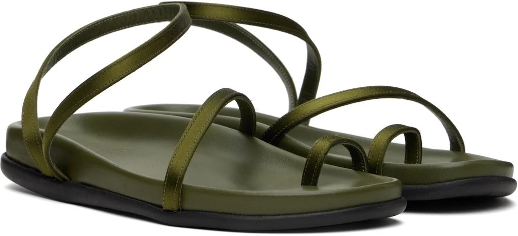 ANCIENT GREEK SANDALS Khaki Eleftheria Footbed Sandals 4