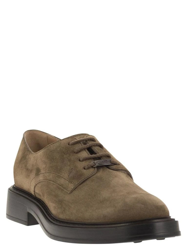 Tod's Brown Suede Lace-Up Derby Shoes 2