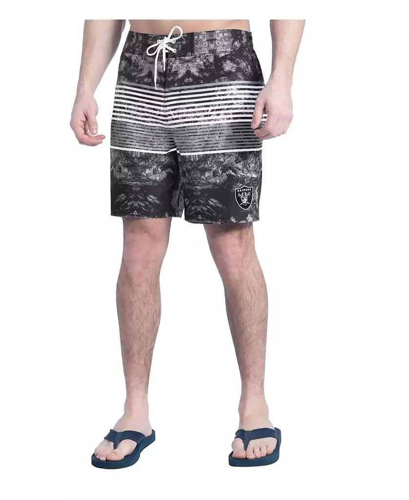 G-III Sports by Carl Banks Men's Black/Gray Las Vegas Raiders Horizon Volley Swim Shorts 1
