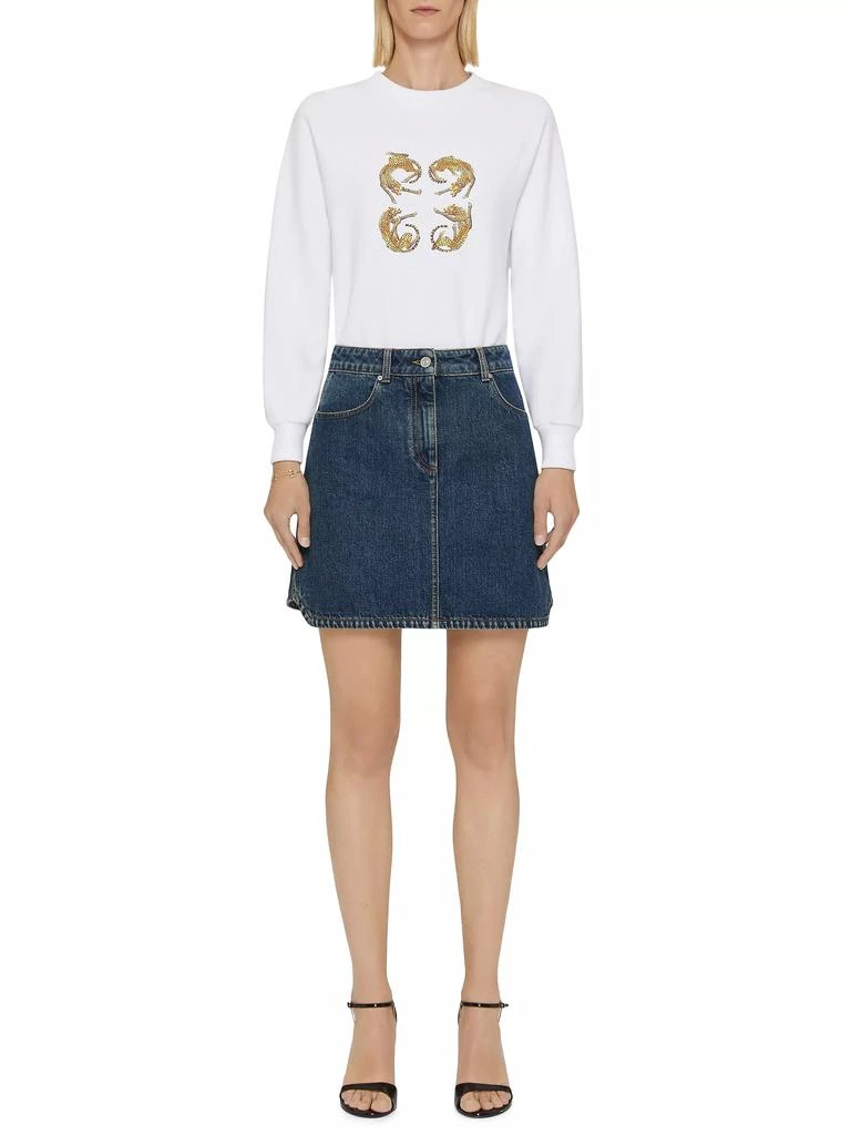 Givenchy Slim Fit Sweatshirt in Fleece with 4G Leopard Print 2