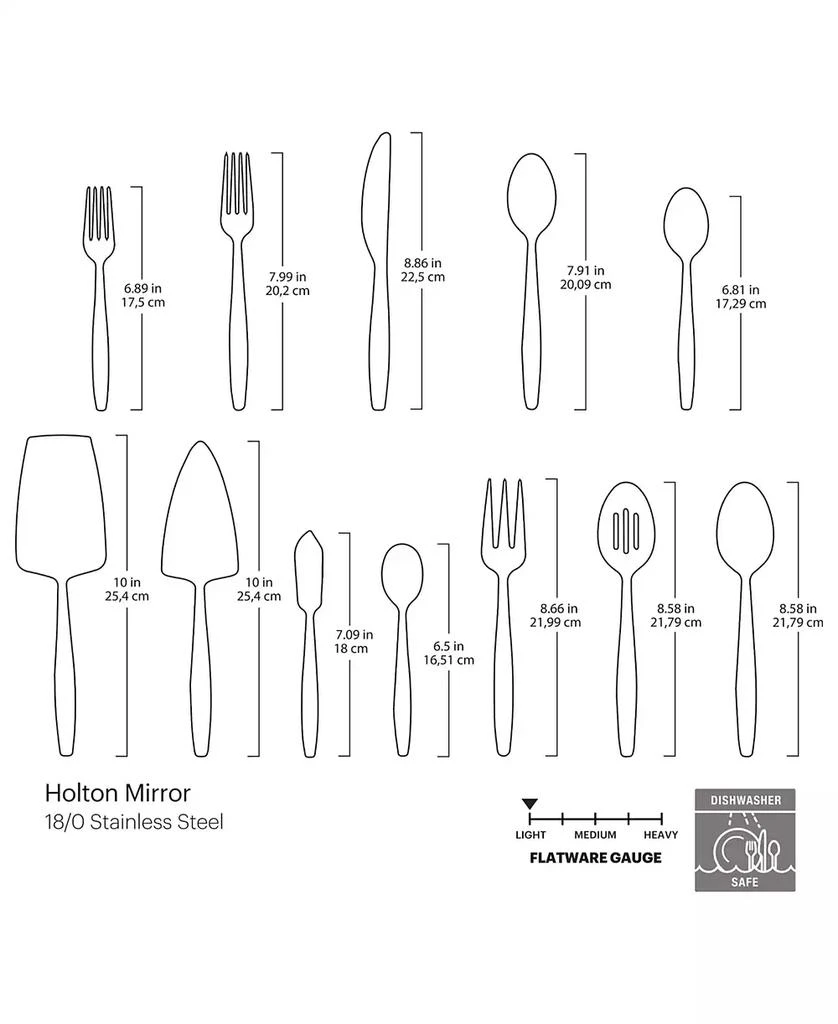 Cambridge Silversmiths Stainless Steel Holton Mirror 67-Piece Flatware Set, Service for 12 4