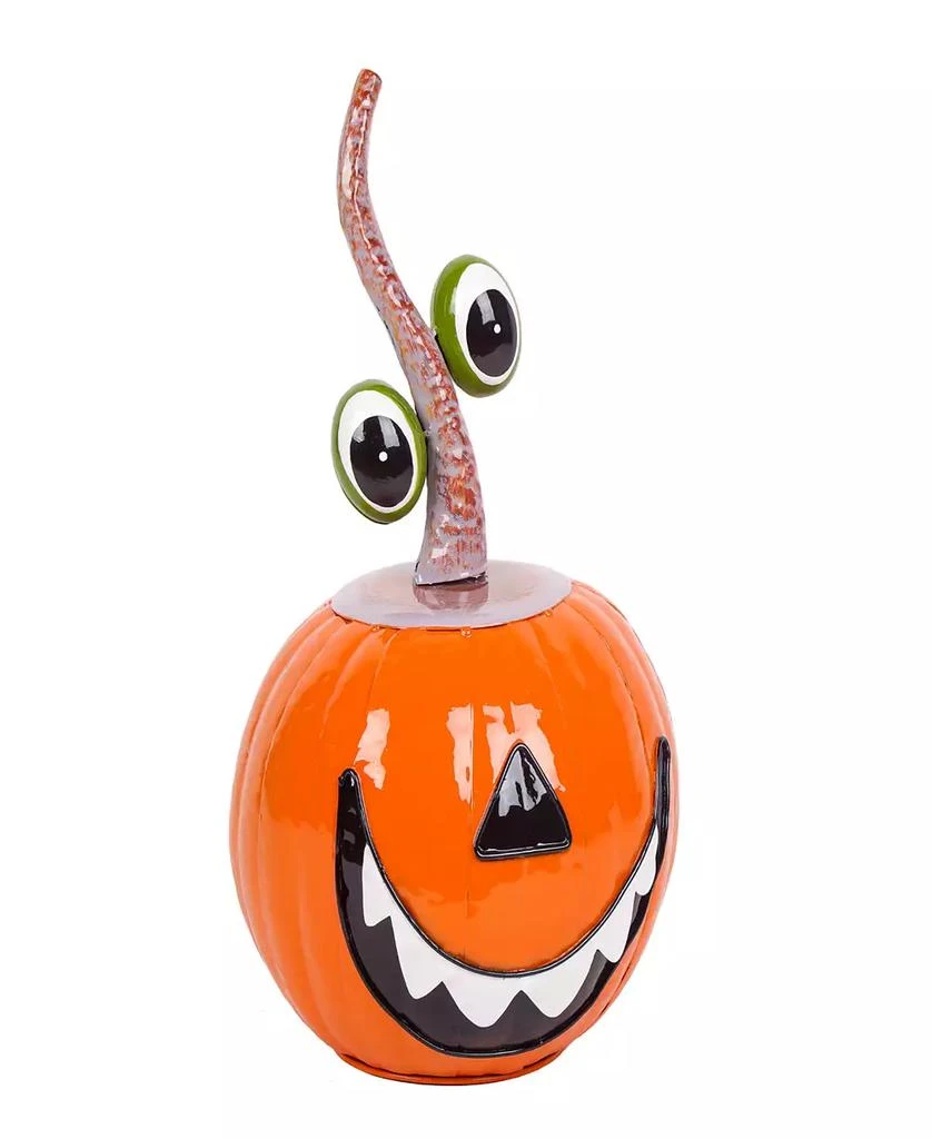 National Tree Company 15" Halloween Decoration, Floating Eyes Metal Pumpkin with Gloss Finish, Orange 5