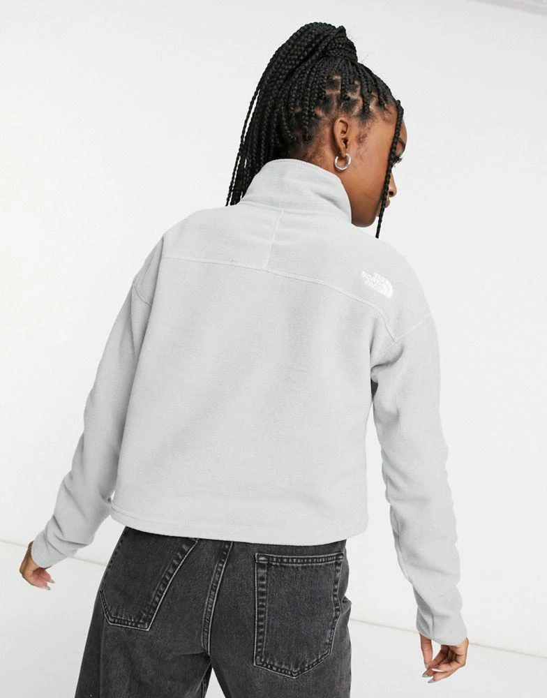 The North Face The North Face 100 Glacier 1/4 zip cropped fleece in light grey 2