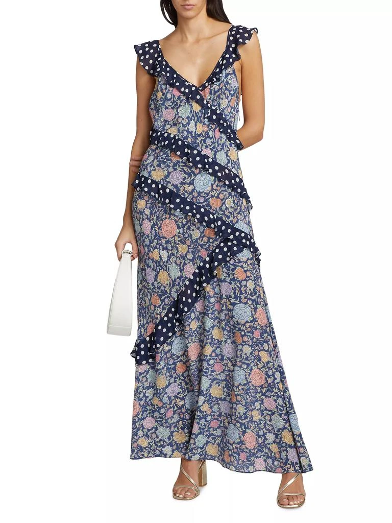 Rixo Gail Floral Ruffle Maxi Dress 2