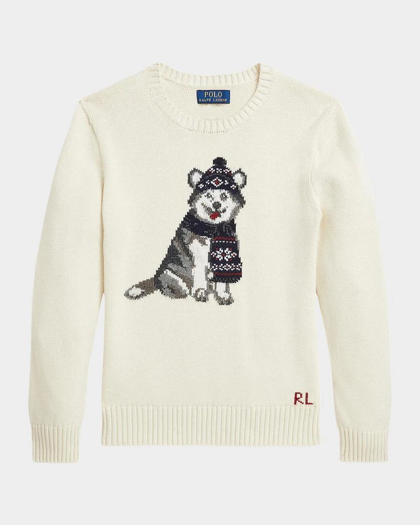 Ralph Lauren Boy's Husky Intarsia Sweatshirt, Size S-XL 1