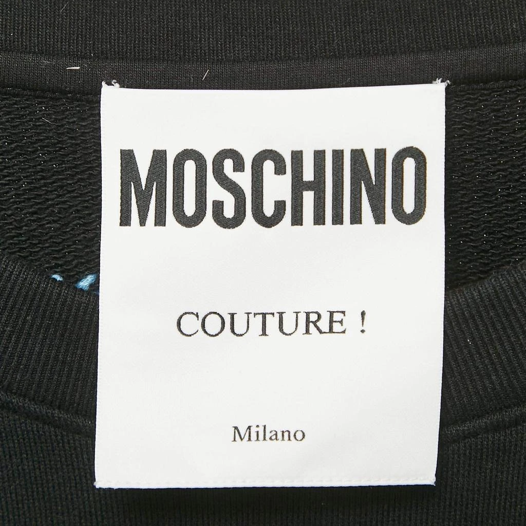 Moschino Moschino Couture Black Mirror Embroidered Cotton Crew Neck Sweatshirt XS 4