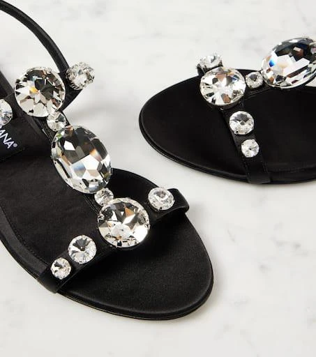 Dolce 
Gabbana Bianca embellished satin sandals 5