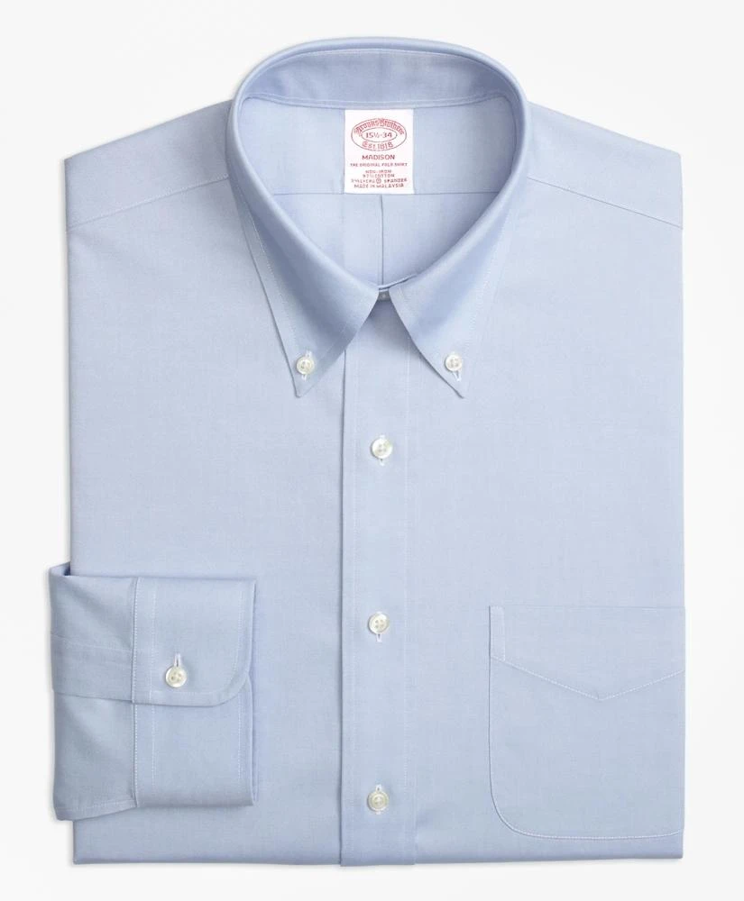 Brooks Brothers Stretch Madison Relaxed-Fit Dress Shirt, Non-Iron Pinpoint Button-Down Collar 4