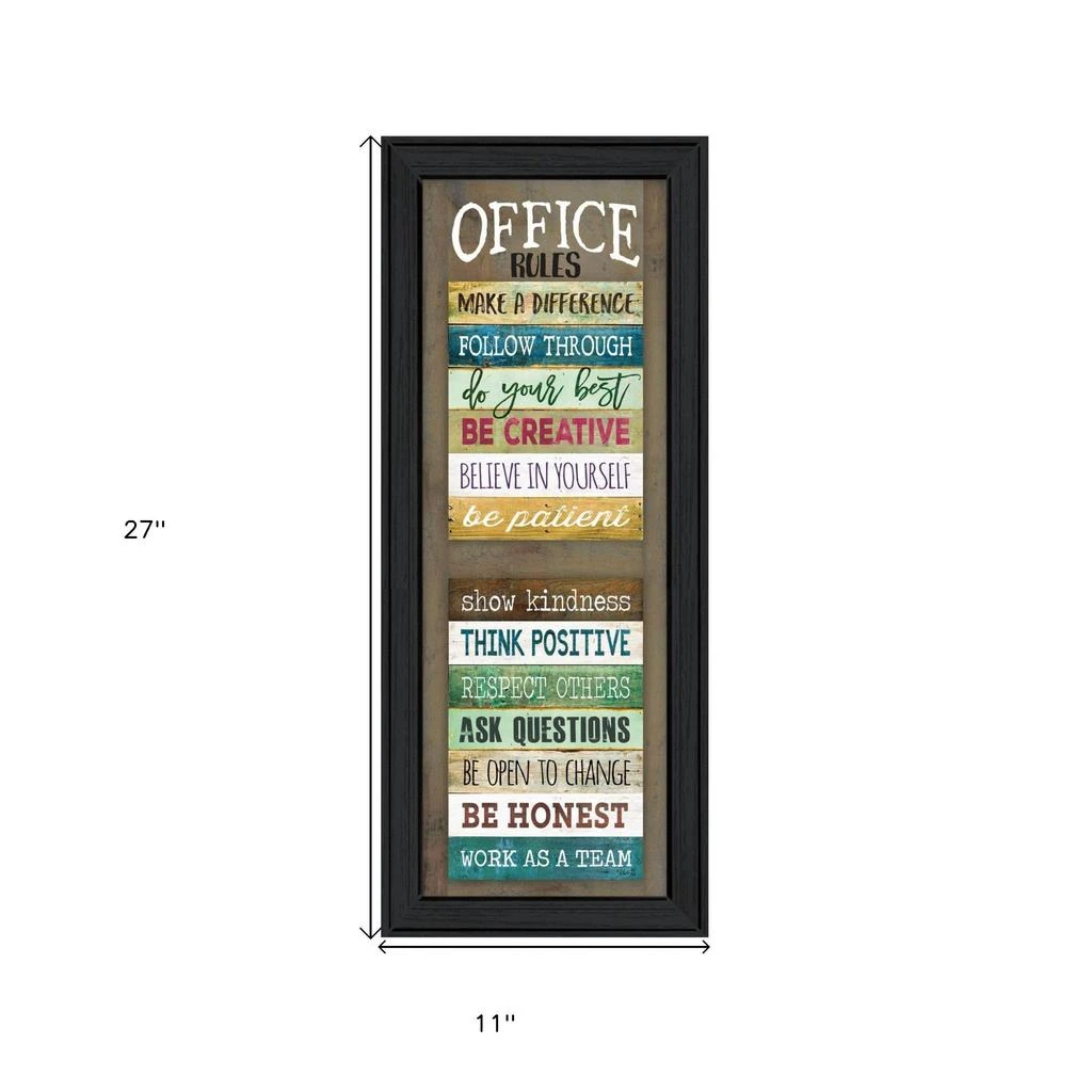 Hivvago Office Rules 5 Black Framed Print Wall Art 5