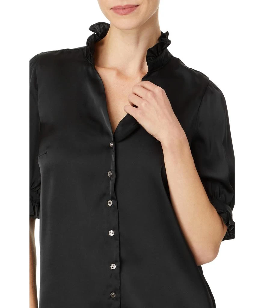 CeCe Short Sleeve Cowl Neck Shirred Cuff Top 3