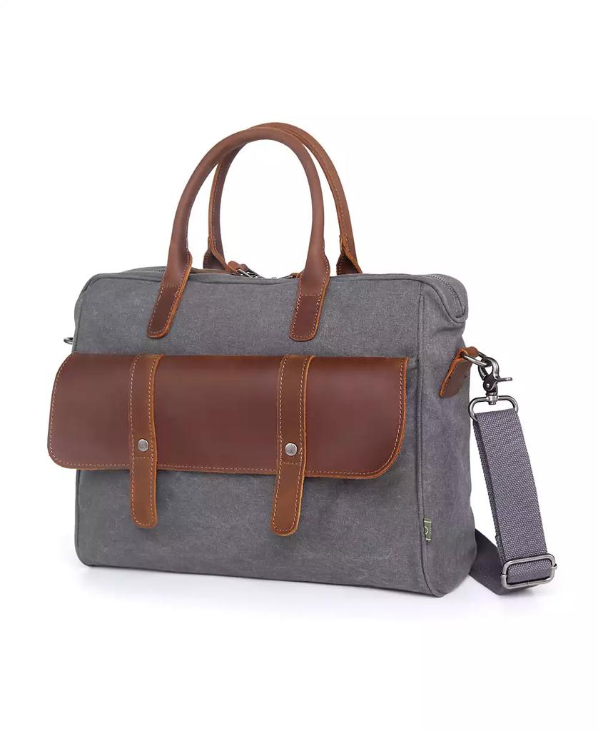 TSD BRAND Canvas Valley Hill Computer Brief Bag