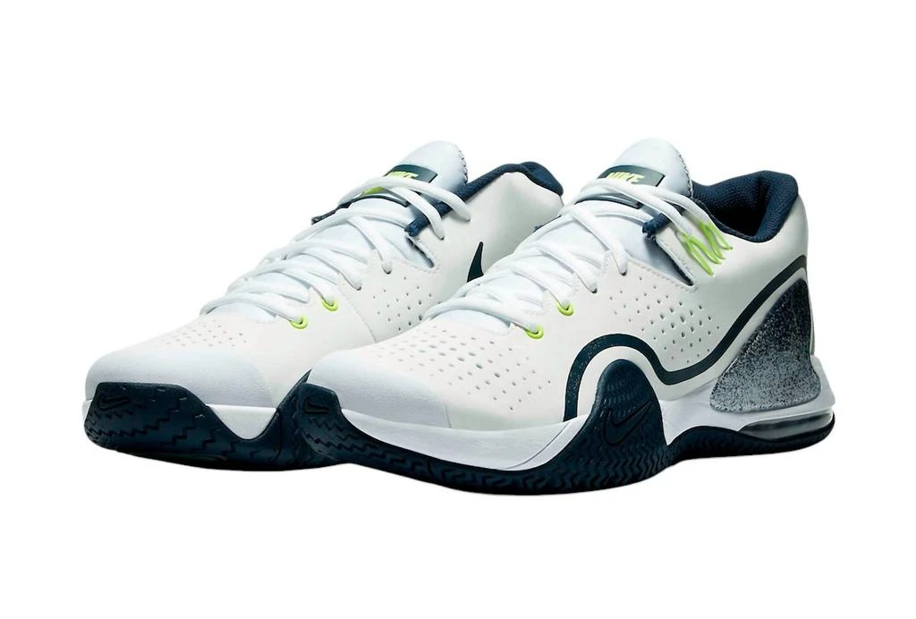 NIKE Men's Court Tech Challenge 20 Tennis Sneakers In College Navy Lime White 2
