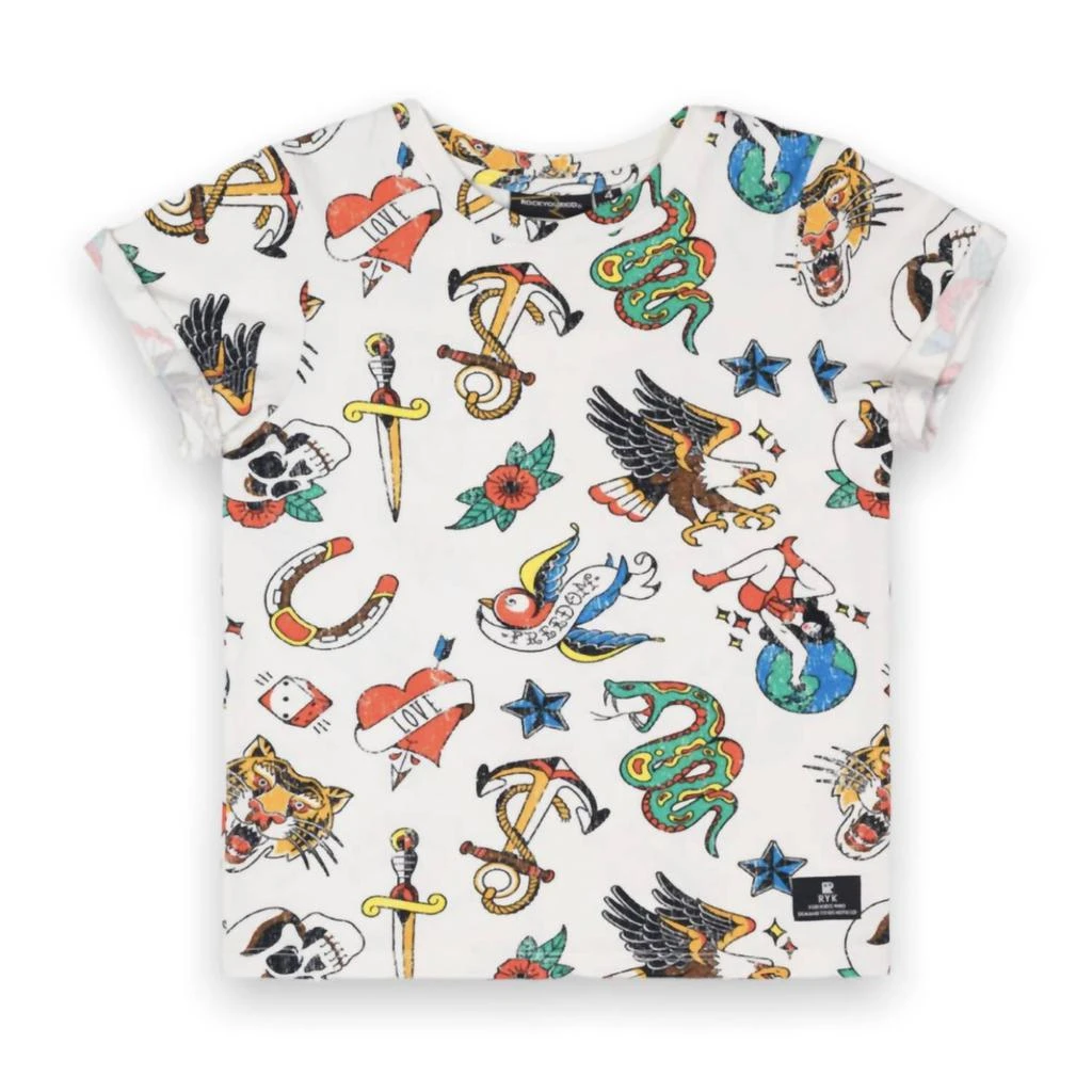 Rock Your Baby Rock Your Baby - Kid's Retro Tats Short Sleeve T-shirt 1