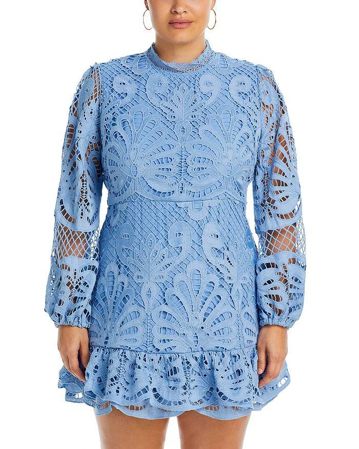 AQUA Long Sleeve Lace Dress - Exclusive 8
