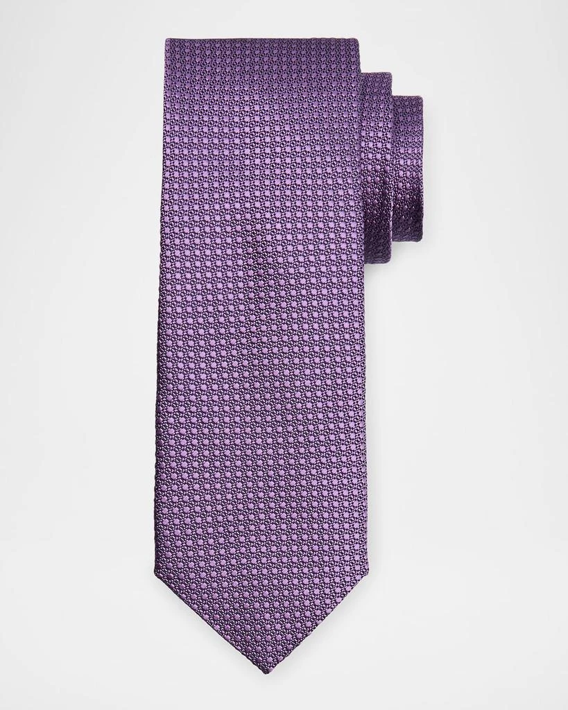 Canali Men's Textured Dot Silk Tie 1